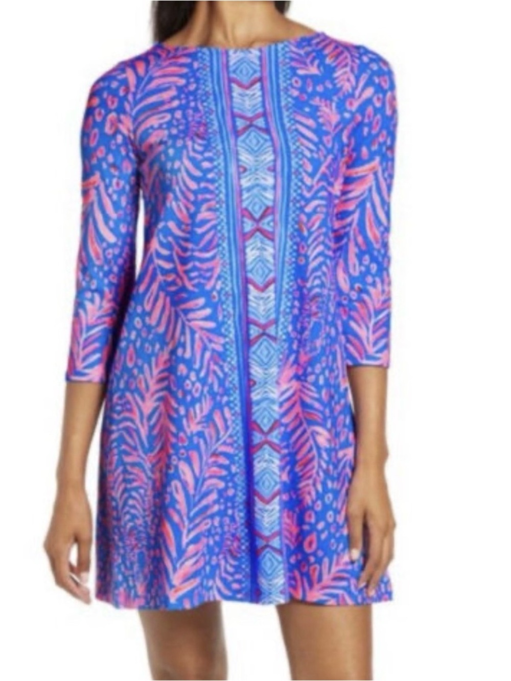 Lilly Pulitzer NWT Ophelia Swing Dress Pundy Blue La Zebra $178 Size L